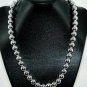 SB013&Acirc;&nbsp;STERLING SILVER PLATED ROUND BEADS NECKLACE 10MM