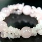 MA306 NATURAL ROSE QUARTZ CRYSTAL BALL CHIPS BRACELET