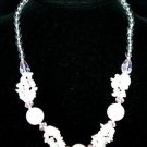 MA304 NATURAL ROSE QUARTZ CRYSTAL BALL CHIPS NECKLACE