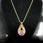 AX933 Retro Alloy Multi Colors Crystal Pendant Necklace