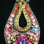 AX933 Retro Alloy Multi Colors Crystal Pendant Necklace