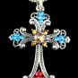 AX930 Retro Alloy Multi Colors Crystal Pendant Necklace