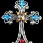 AX930 Retro Alloy Multi Colors Crystal Pendant Necklace