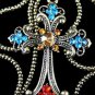 AX930 Retro Alloy Multi Colors Crystal Pendant Necklace