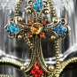 AX930 Retro Alloy Multi Colors Crystal Pendant Necklace