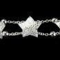 SB128&Acirc;&nbsp;STERLING SILVER PLATED STARS BEADS BRACELET