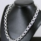 SB116 HUGE STERLING SILVER PLATED NECKLACE FOR MEN 14MM