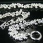 SB086Â STERLING SILVER PLATED BEADS NECKLACE