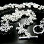 SB086Â STERLING SILVER PLATED BEADS NECKLACE