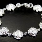 SB043  STERLING SILVER PLATED ROSES CHARMS BRACELET