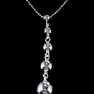 SB035  STERLING SILVER PLATED BEADS PENDANT NECKALCE