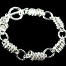 SB027 STERLING SILVER PLATED RINGS CHARM BRACELET