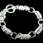 SB027 STERLING SILVER PLATED RINGS CHARM BRACELET