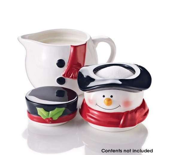 Sweet Snowman Sugar and Creamer Avon