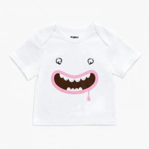 Nipple Ring Baby Lap T-shirt- White | Kidinc