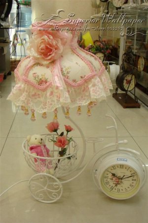 home lamp+metal clock. double face clock.european antique style