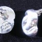 Earrings Large Double Swirl Solid Silver Clip-On