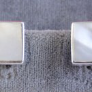 Huggie Earring Solid Sterling Silver & Mother of Pearl