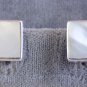 Huggie Earring Solid Sterling Silver & Mother of Pearl