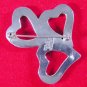 Hearts Brooch / Pin Solid Sterling Silver