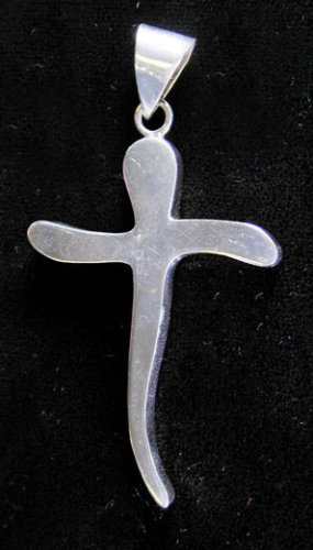 Pendant Solid Sterling Silver Cross with Light 16 inch Necklace