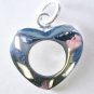 Pendant Solid Sterling Silver Heart with Light 16 inch Necklace
