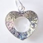 Pendant Solid Sterling Silver Heart with Light 16 inch Necklace