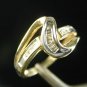 Round & Baguette Diamond Ring 14k Sz 7 1/4