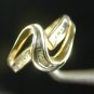 Round & Baguette Diamond Ring 14k Sz 7 1/4