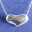 High Polished Heart & Link Necklace Solid Sterling Silver
