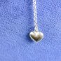 Gold Accent Heart Drop Solid Sterling Silver Antiqued Necklace