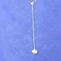 Gold Accent Heart Drop Solid Sterling Silver Antiqued Necklace