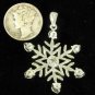 Snow Flake Pendant Solid Sterling Silver & CZ