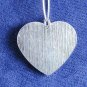 Textured Heart & Lg Link Necklace Solid Sterling Silver