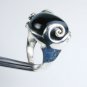 Lg Onyx Cabochon in Sterling Silver Ring Sz 9 1/4