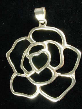 Heart Cluster Free Form Pendant Solid Sterling Silver