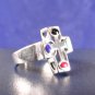 Cross Ring Solid Sterling Silver Sz 7