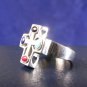 Cross Ring Solid Sterling Silver Sz 7