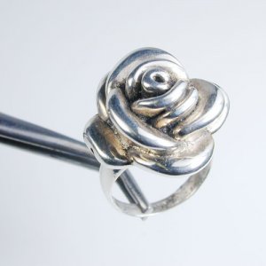 Rose Ring Solid Sterling Silver Size 7 1/4 R1244