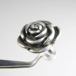 Rose Ring Solid Sterling Silver Size 5 3/4 R1249