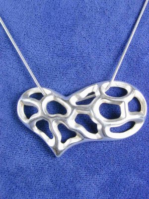 Hearts in Heart Necklace Solid Sterling Silver P1122
