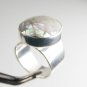 Round Cabochon Reflective Stone Ring Solid Sterling Silver Sz 7 R1252
