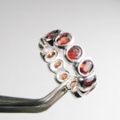 Red Stone Eternity Sterling Silver Ring Sz 7 R1253