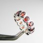 Red Stone Eternity Sterling Silver Ring Sz 7 R1253