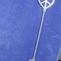 Love & Peace 36" Necklace Solid Silver Heart & Peace Sign