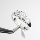 CZ Engagement Ring Sterling Silver Ring Sz 7 R1248