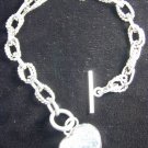 Heart & Toggle Bracelet Solid Sterling Silver B1227