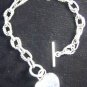 Heart & Toggle Bracelet Solid Sterling Silver B1227