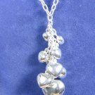 Bunch of Heart Grapes Heavy Sterling Silver Necklace  N1119