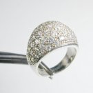 CZ Solid Sterling Silver Dome Ring Sz 7 3/4 R1242